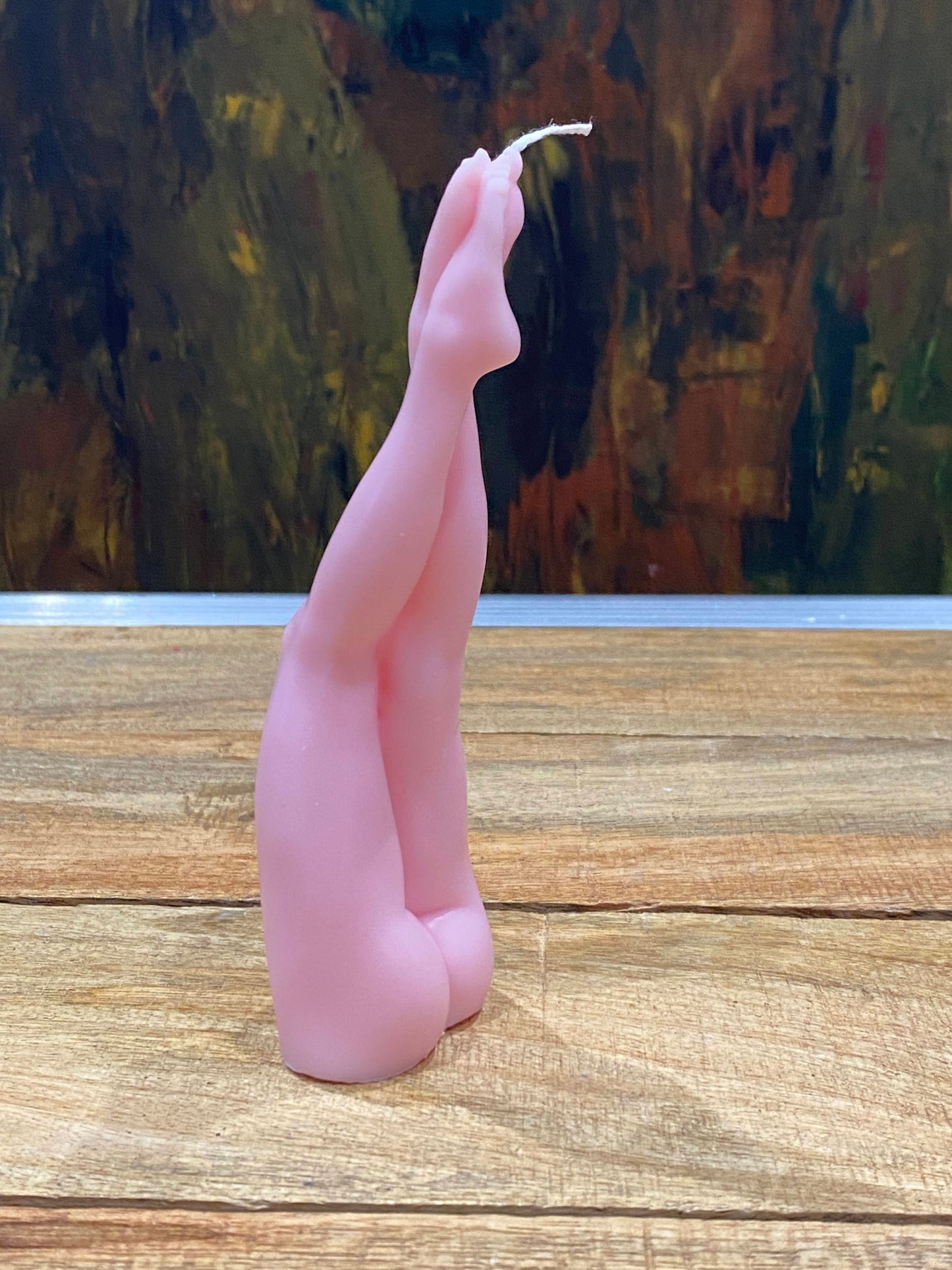 Hand Made Pastel Pink Female Sculpture Human Nude Lovely Legs Sexy Candle 70 Gorgeous Scents Free UK Post