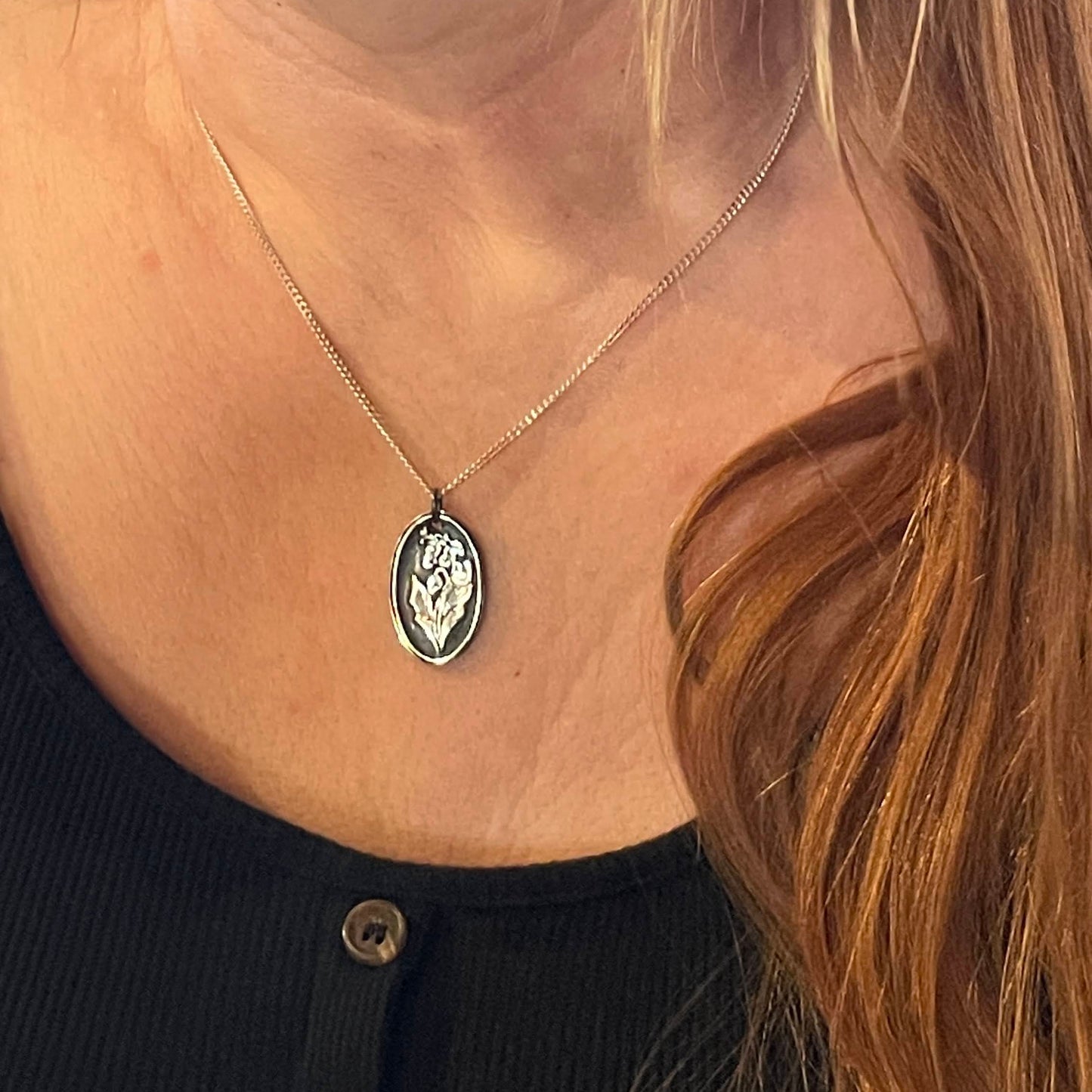 White Boar Forge Belladonna – Sterling Silver Pendant, Gothic Botanical Necklace, Handcrafted Dark Floral Jewellery
