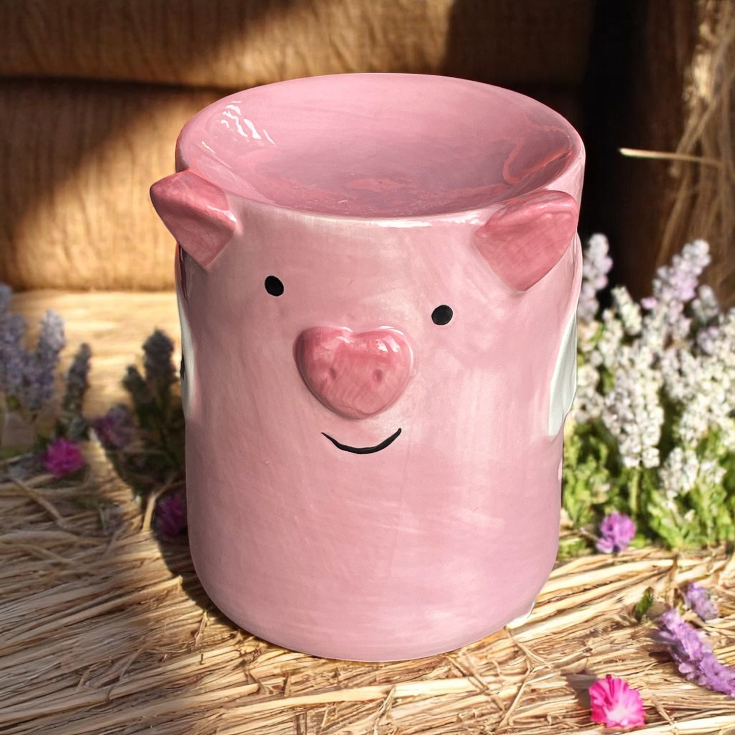 Pig Lover's Gift Set Piggy Wiggle Wax Melt Burner Wax Melts & Socks Birthday Hamper Free UK Post