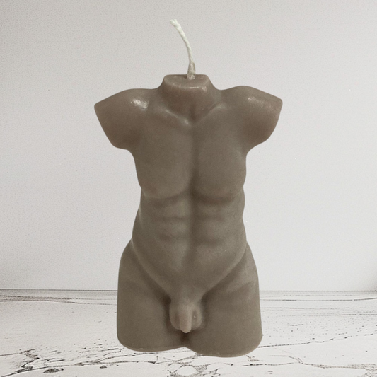 Hand Made Adonis Sex God Torso Male Art Man Sculpture 100 Fragrances Soy Blend Mocha Candle Free UK Post