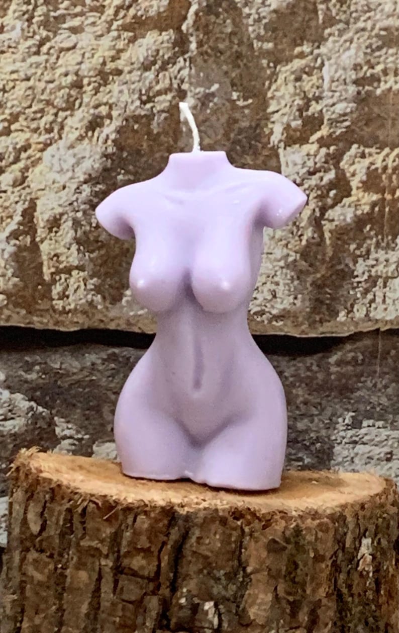 Hand Made Venus Goddess Of Love Lilac Lavender Body Torso Female Art Sculpture Soy Candle Bespoke Scent & Colour Free UK Post