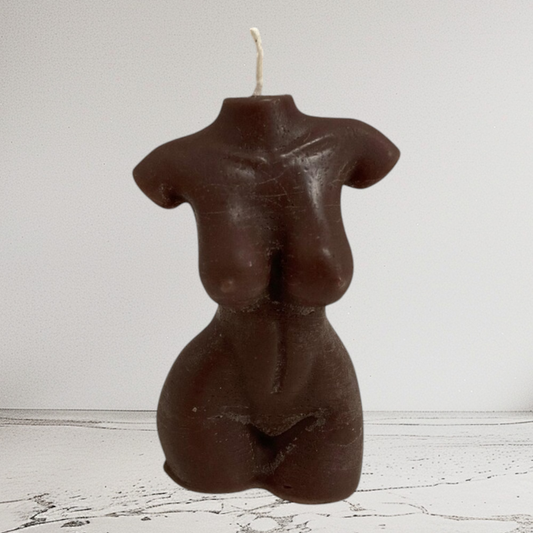 Hand Made Venus Goddess Of Love Brown Body Torso Female Art Sculpture Soy Candle Bespoke Scent & Colour Free UK Post