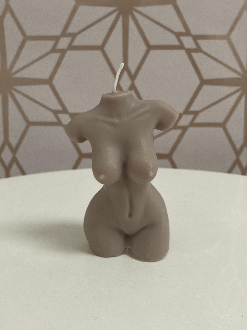 Hand Made Venus Goddess Of Love Mocha Body Torso Female Art Sculpture Soy Candle Bespoke Scent & Colour Free UK Post