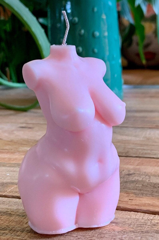 Rubens Hélène Baby Pink Hand Made Curvy Body Torso Natural Beauty Figure Art Sculpture Natural Goddess Soy Candle Bespoke Scent Free UK Post