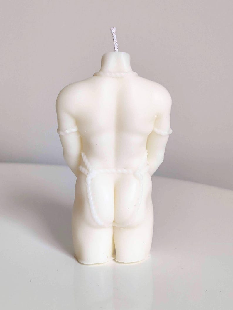 Ivory Man Bondage Shibari God Male Soy Wax Candle In A Huge Choice Of Fragrances Handmade in Leicestershire Free UK Post