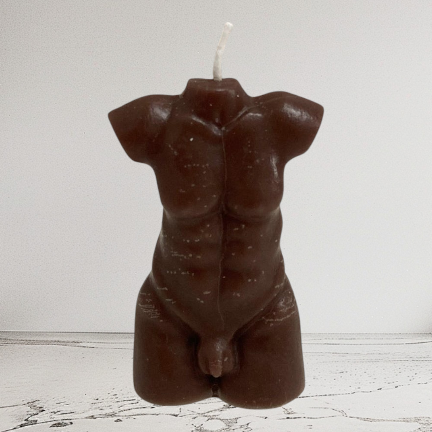 Hand Made Adonis Sex God Torso Male Art Man Sculpture 100 Fragrances Soy Blend Brown Candle Free UK Post