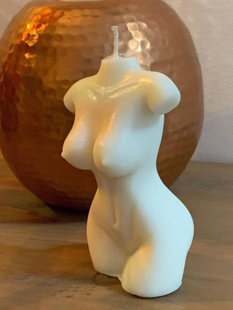 Hand Made Venus Goddess Of Love Ivory Body Torso Female Art Sculpture Soy Candle Bespoke Scent & Colour Free UK Post