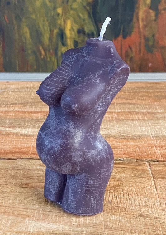 Mum To Be Pregnancy Goddess Torso Female Body Sculpture Graphite Black Soy Blend Candle 100 fragrances Eco Packaging Free UK Post