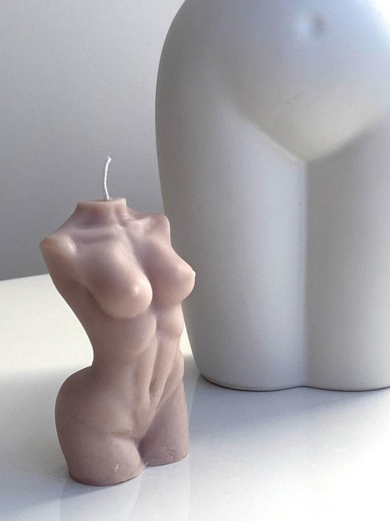 Hand Made Beige Sculpture Human Nude Aphrodite Sexy Candle 70 Gorgeous Scents Free UK Post