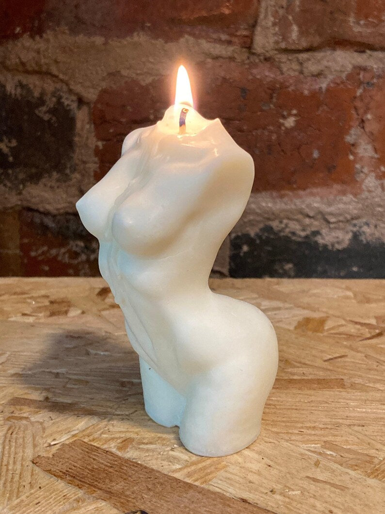 Hand Made Ivory White Sculpture Human Nude Aphrodite Sexy Candle 70 Gorgeous Scents Free UK Post