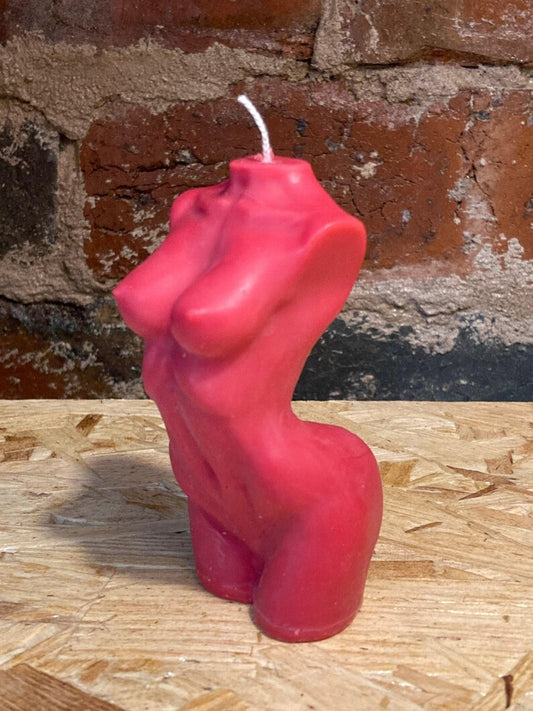 Hand Made Red Sculpture Human Nude Aphrodite Sexy Candle 70 Gorgeous Scents Free UK Post