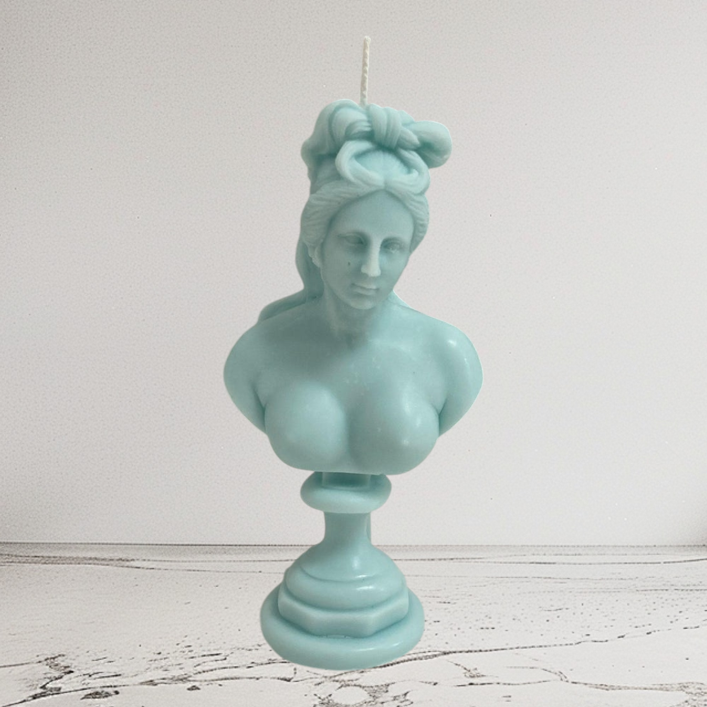 Greek Goddess Of Love Aphrodite Large Bust 14.5cm Baby Blue Pastel Soy Candle 100 Fragrances Free UK Post