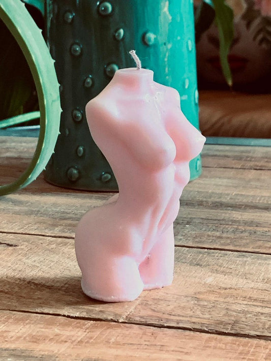 Hand Made Pastel Pink Sculpture Human Aphrodite Sexy Candle 70 Gorgeous Scents Free UK Post