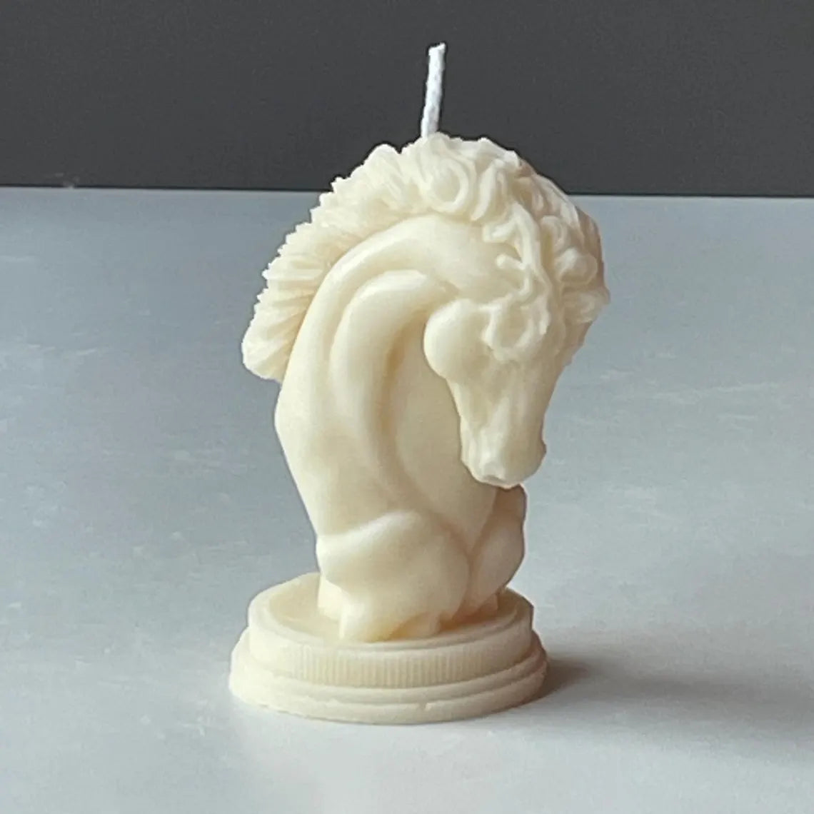 Chess Knight Horse Head Candle, Equestrian Sculptural Bust, Handmade in Leicestershire, Free UK Post