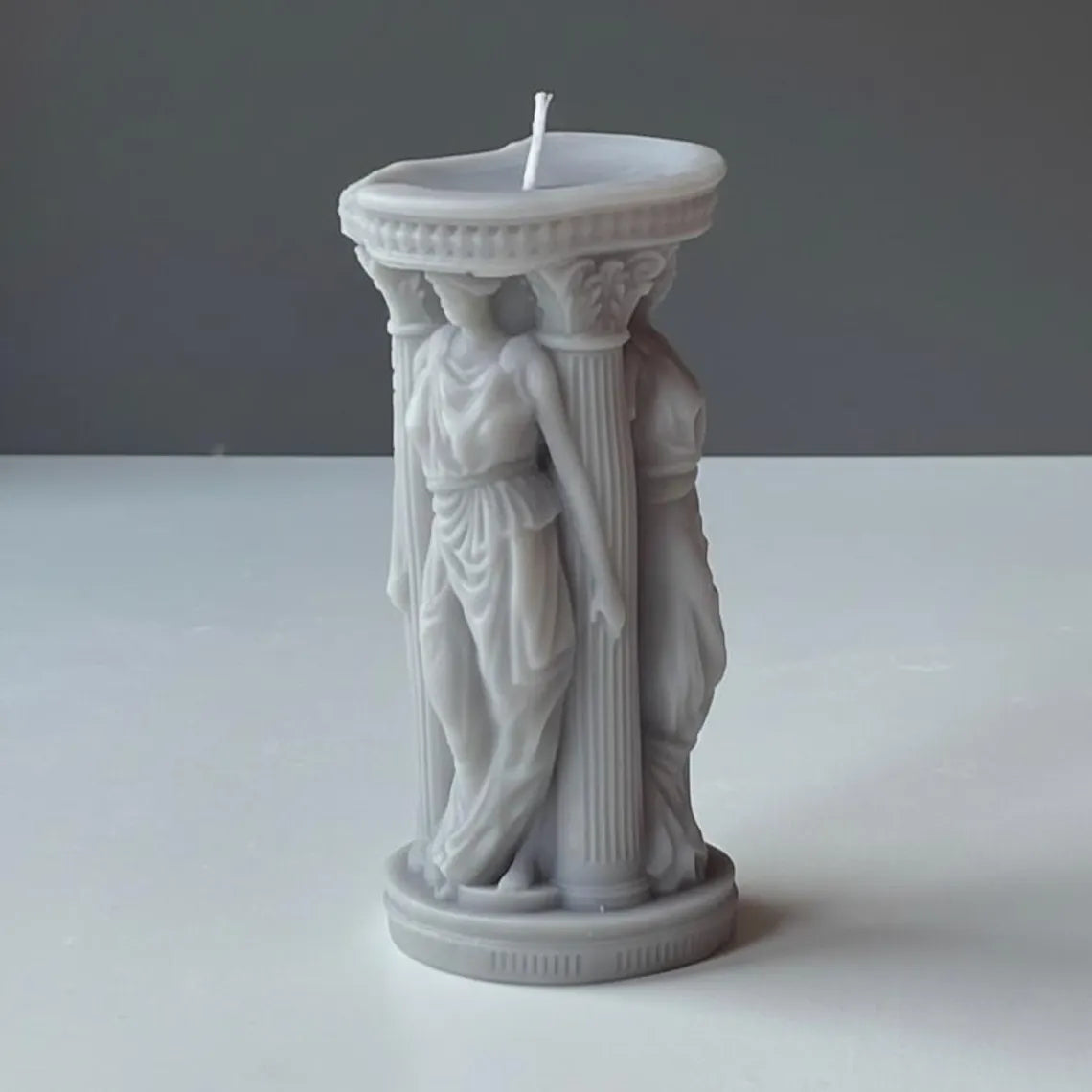 Athenian Grace Soy Candle Caryatid Column Handmade in Leicestershire