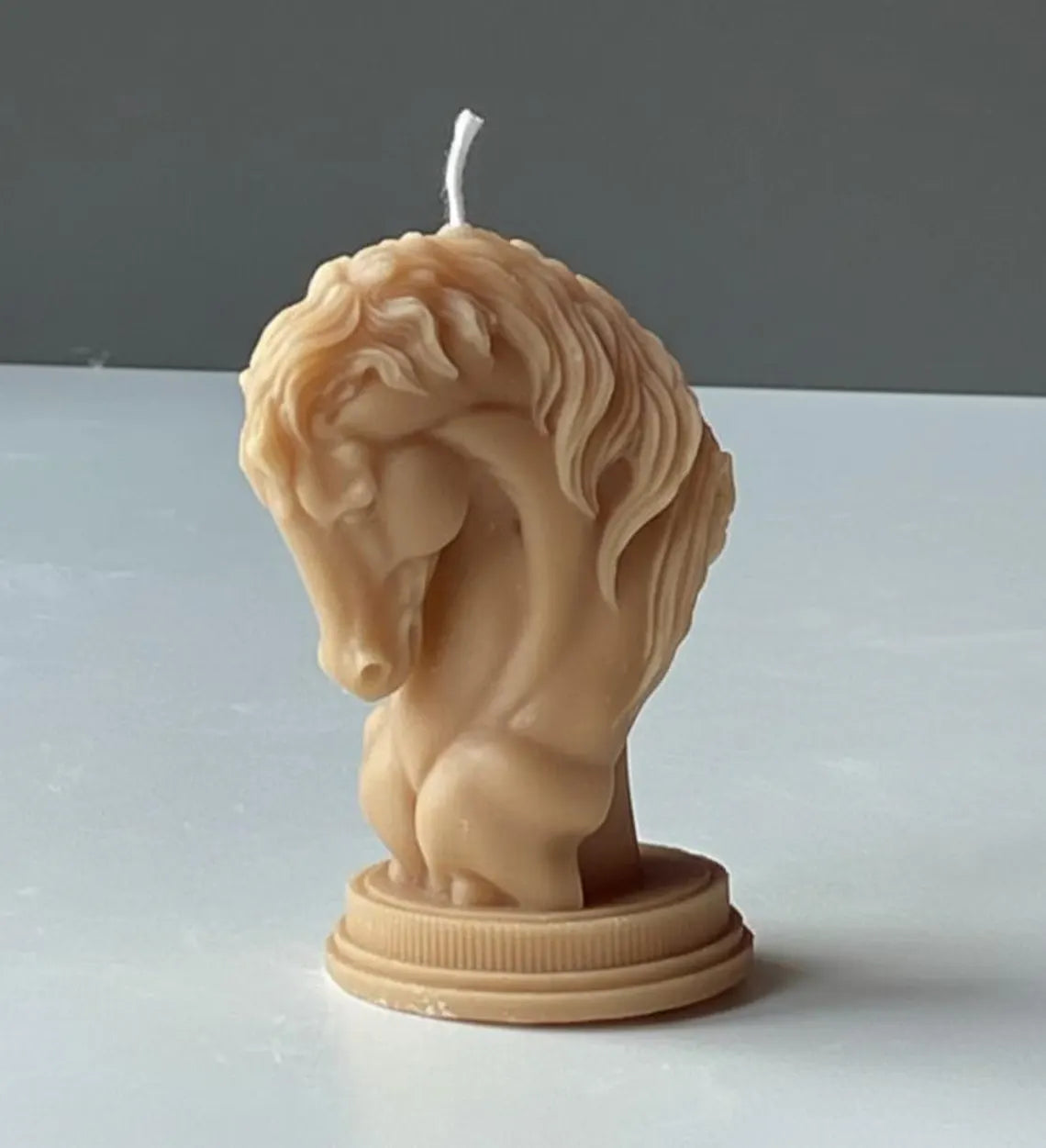 Chess Knight Horse Head Candle, Equestrian Sculptural Bust, Handmade in Leicestershire, Free UK Post