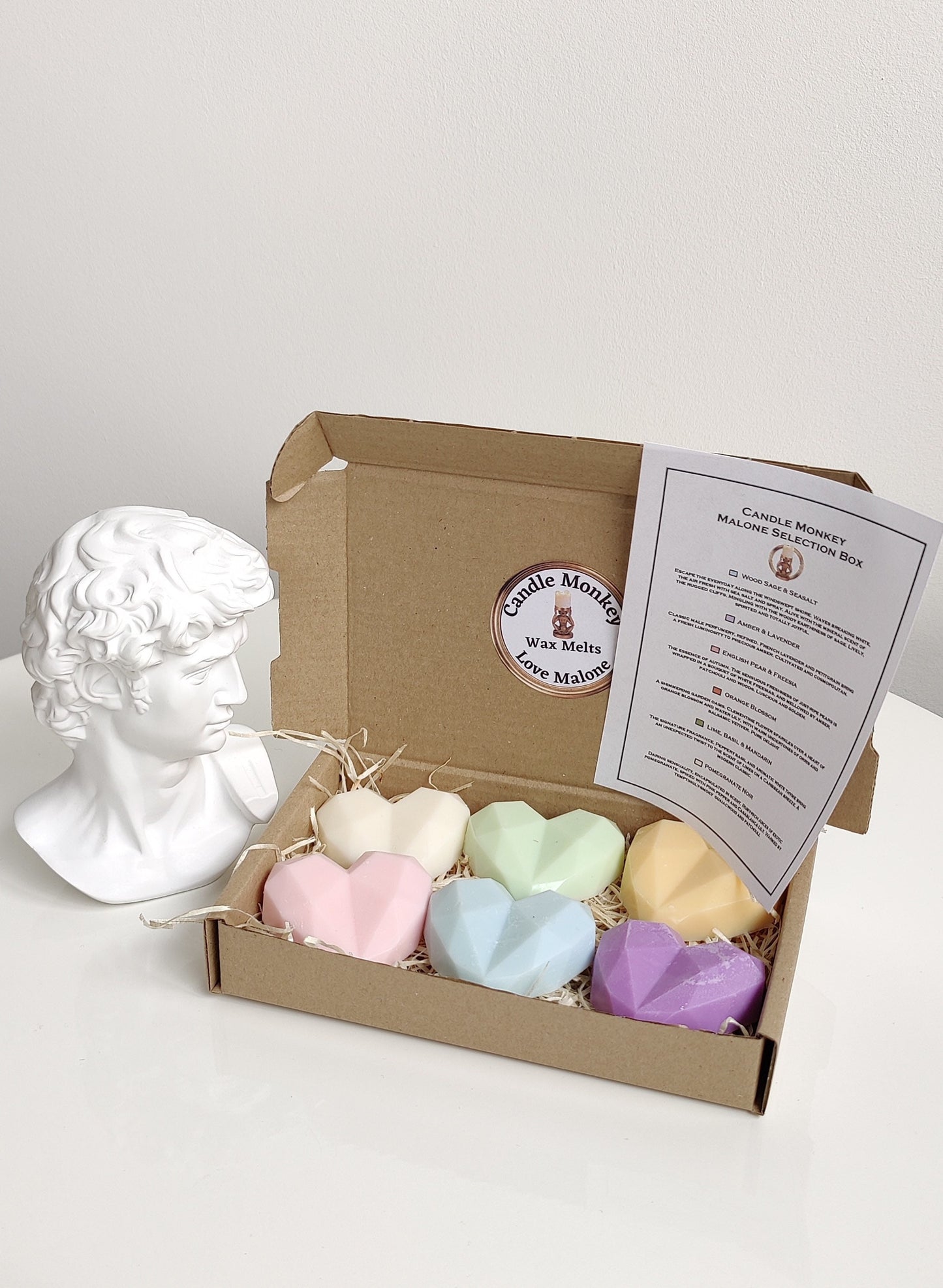 Jo Malone Inspired 6 Chunky Love Heart Wax Melts Pom Noir, Orange Blossom, Pear Freesia, WoodSage SeaSalt, Lime Basil Free UK Post