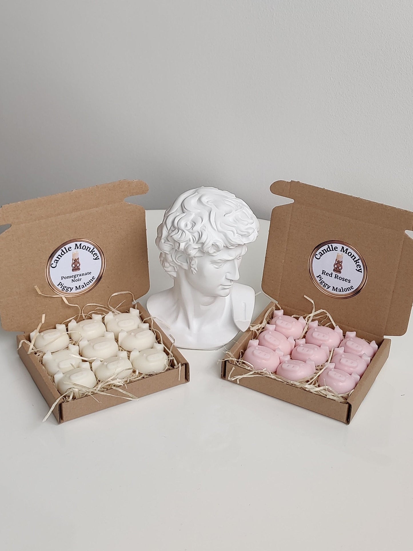 Piggy Malone 9 Wax Melts Pigs Pomegranate Noir, Orange Blossom, Pear & Freesia, Wild Fig Cassis, Red Roses Free UK Post