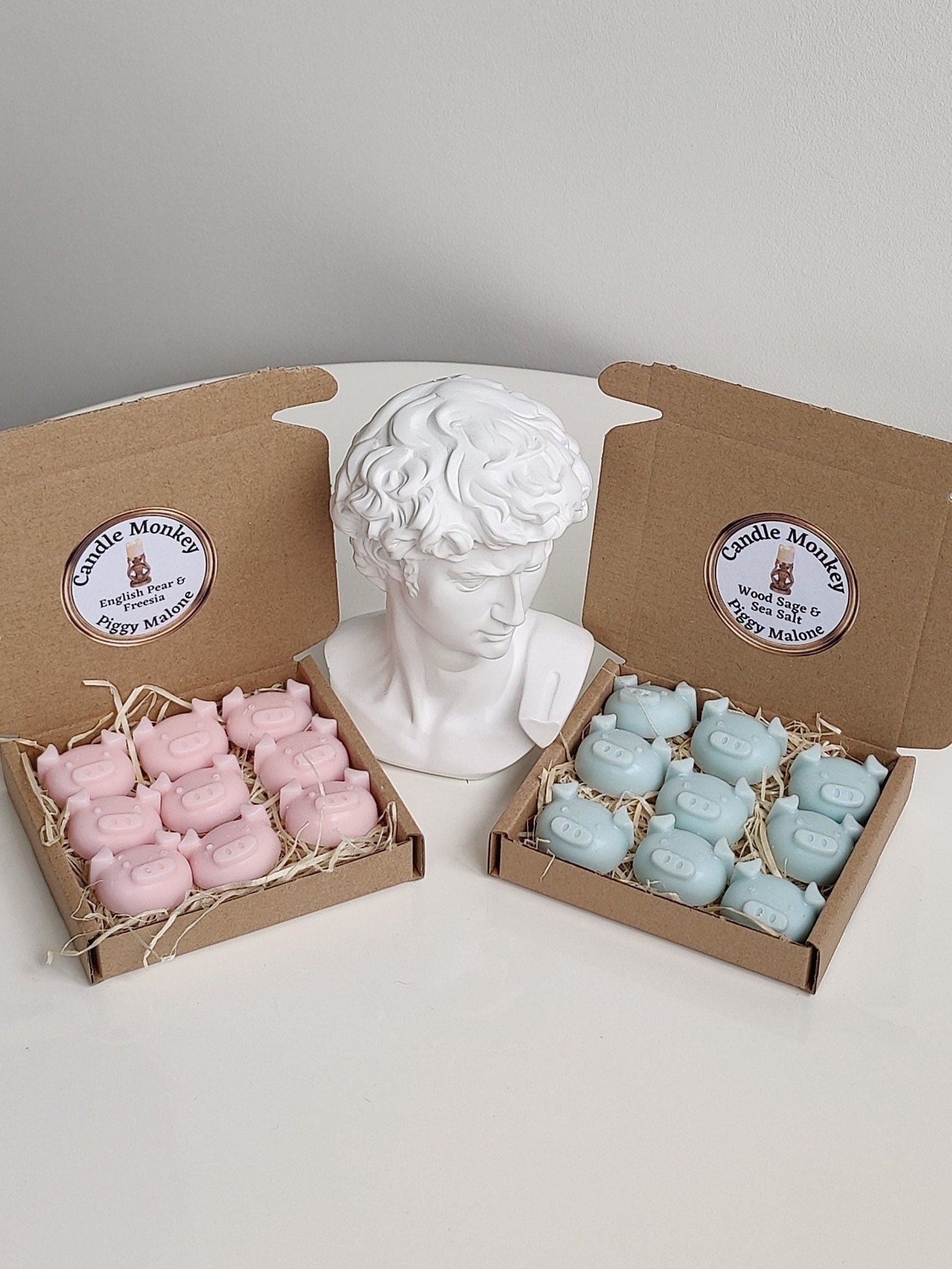 Piggy Malone 9 Wax Melts Pigs Pomegranate Noir, Orange Blossom, Pear & Freesia, Wild Fig Cassis, Red Roses Free UK Post