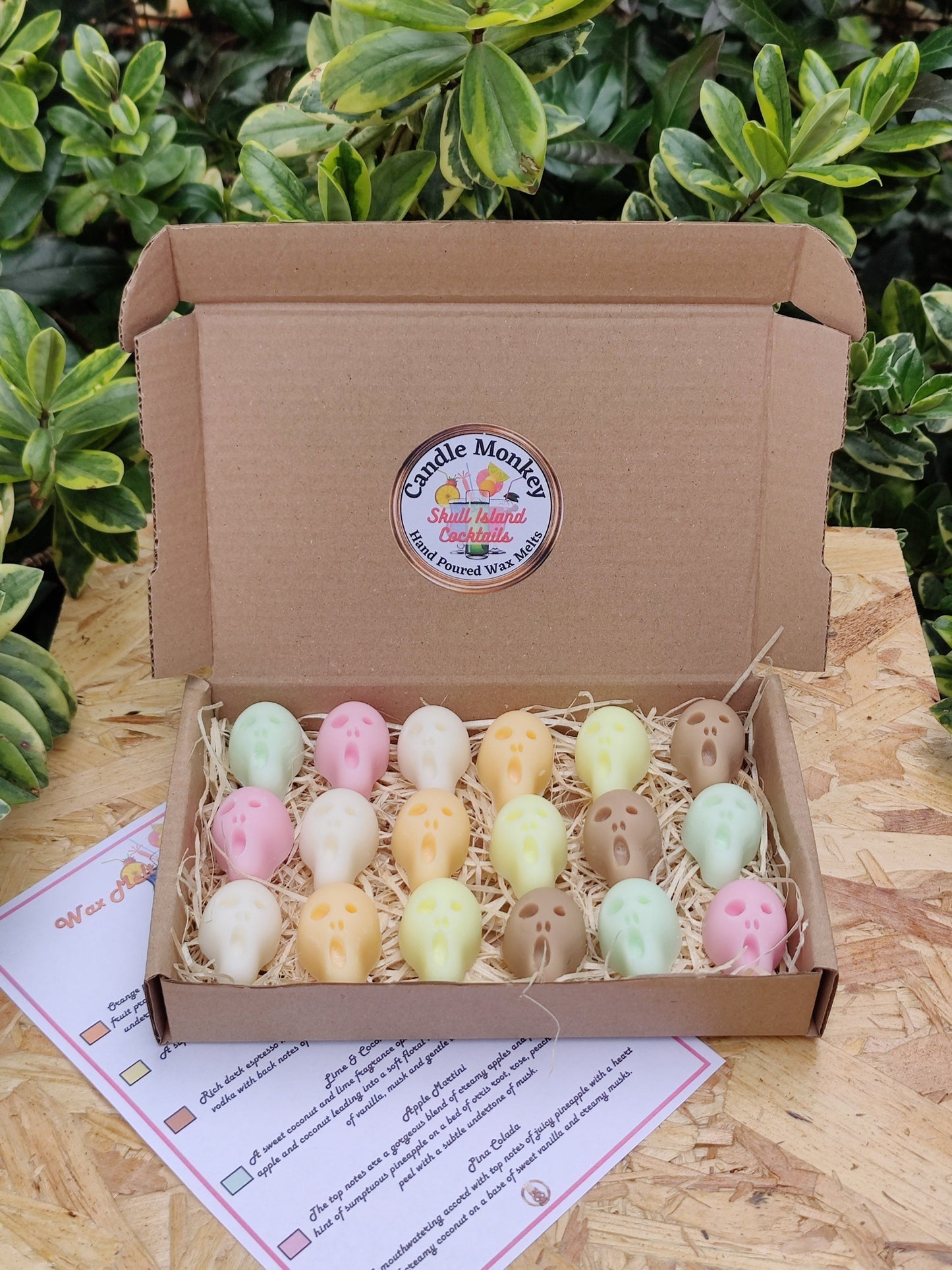 Skull Island Cocktails 18 Soy Wax Melts Pina Colada Espresso Lime and Coconut Pastel Aesthetic large Letterbox Gift Free UK Post