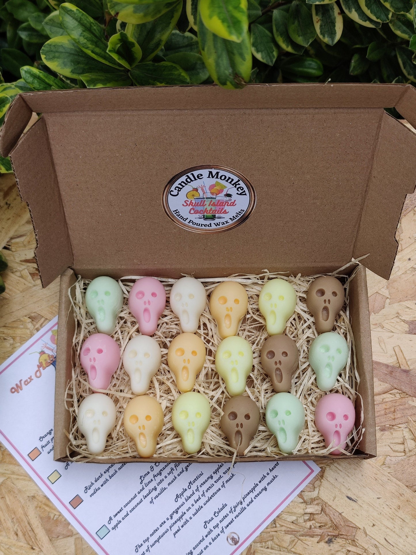 Skull Island Cocktails 18 Soy Wax Melts Pina Colada Espresso Lime and Coconut Pastel Aesthetic large Letterbox Gift Free UK Post