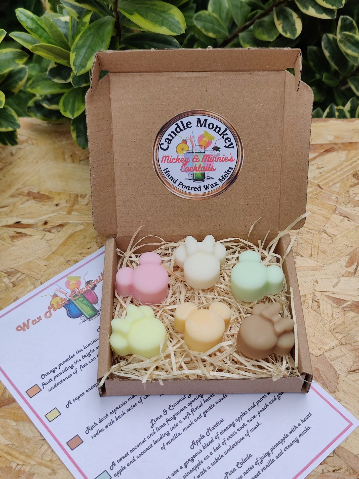 Mickey & Minnie Mouse Cocktail Collection Soy Wax Melts Mimosa, Pina Colada,Lime Coconut, Margarita Pastel Colours Free UK Post