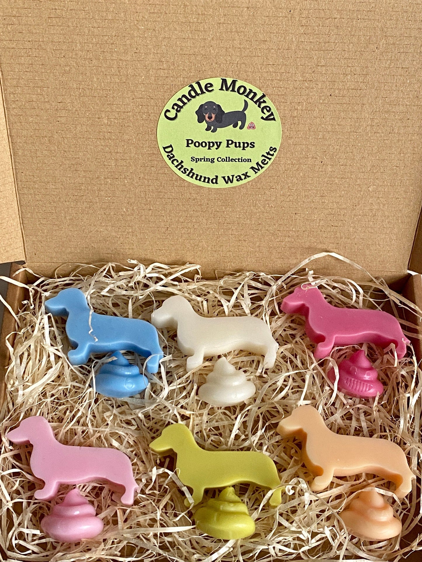 Poopy Pups - Spring Collection Dachshund Sausage Dogs Wax Melts Fresh Spring Fragrances Free UK Post