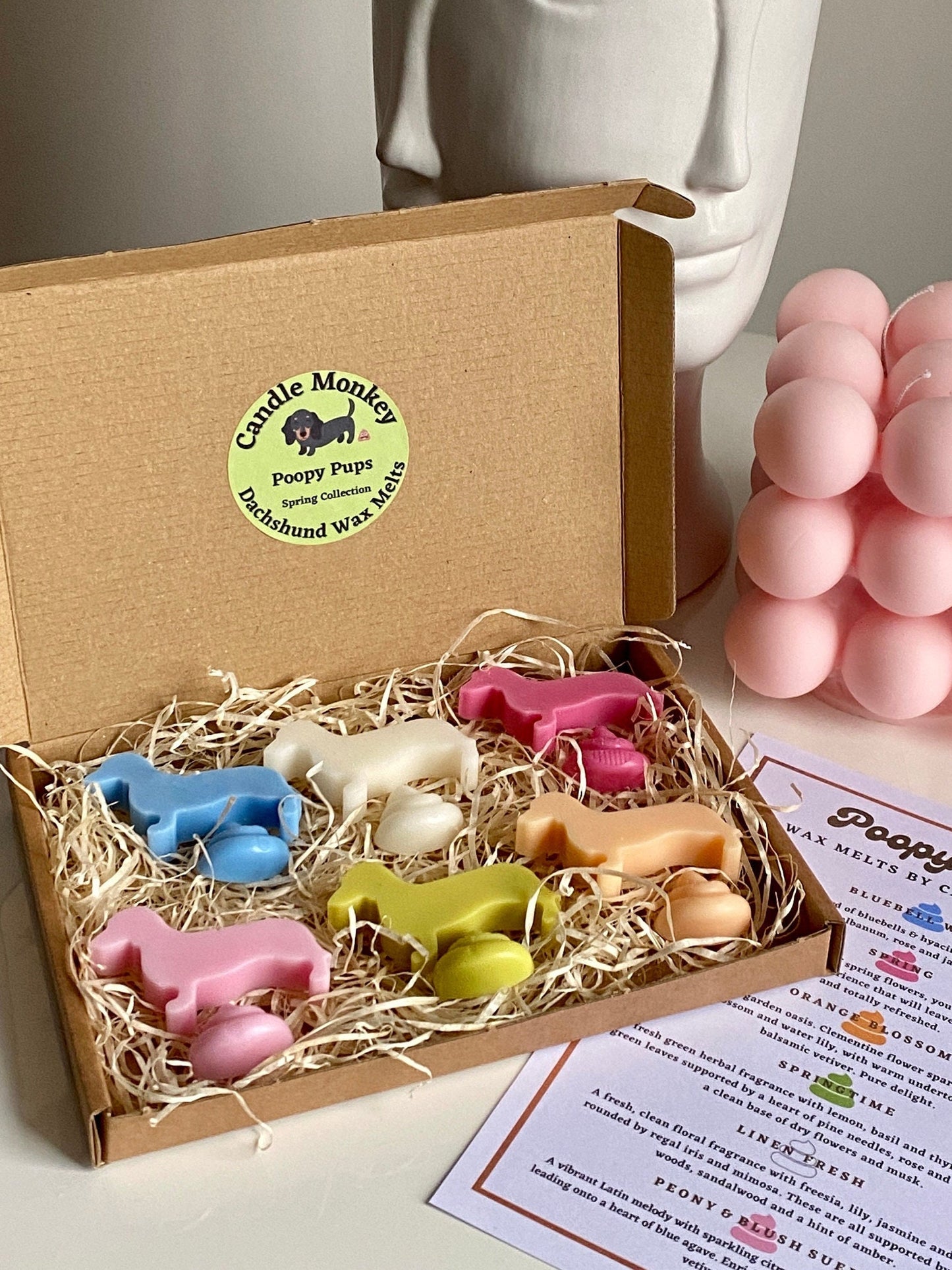 Poopy Pups - Spring Collection Dachshund Sausage Dogs Wax Melts Fresh Spring Fragrances Free UK Post