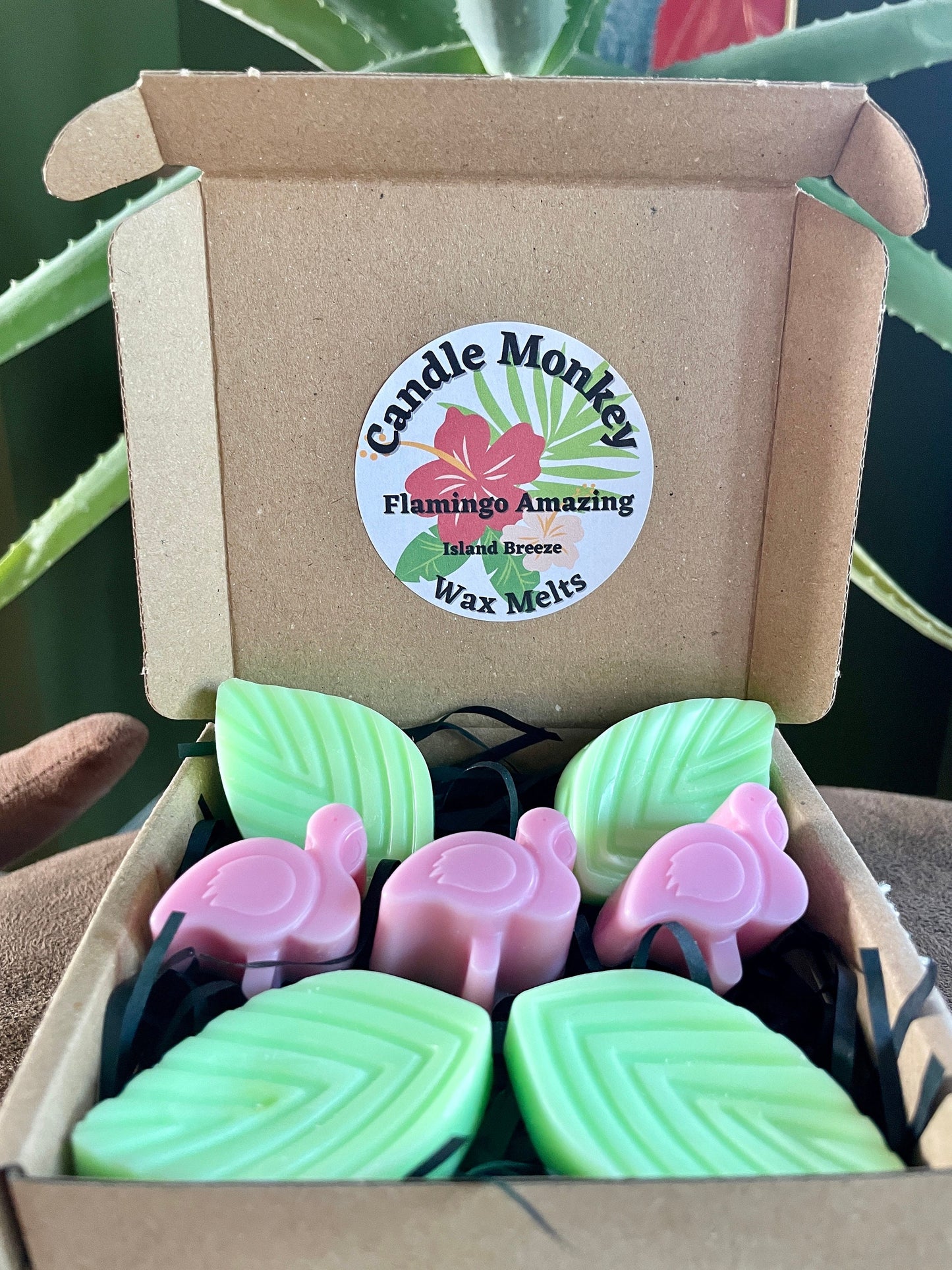 Flamingo Amazing Wax Melts Tropical Leaf Flamingos Pink & Green Wax Melts Set Free UK Post