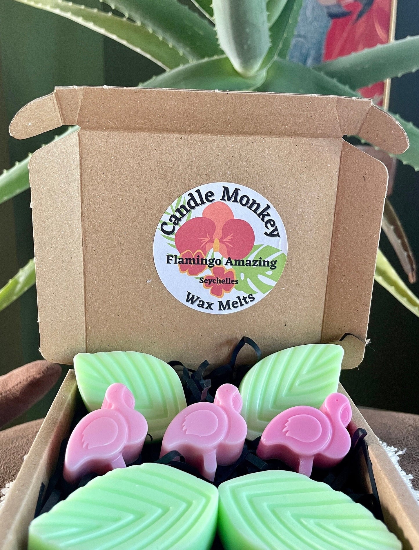 Flamingo Amazing Wax Melts Tropical Leaf Flamingos Pink & Green Wax Melts Set Free UK Post