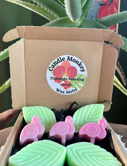 Flamingo Amazing Wax Melts Tropical Leaf Flamingos Pink & Green Wax Melts Set Free UK Post