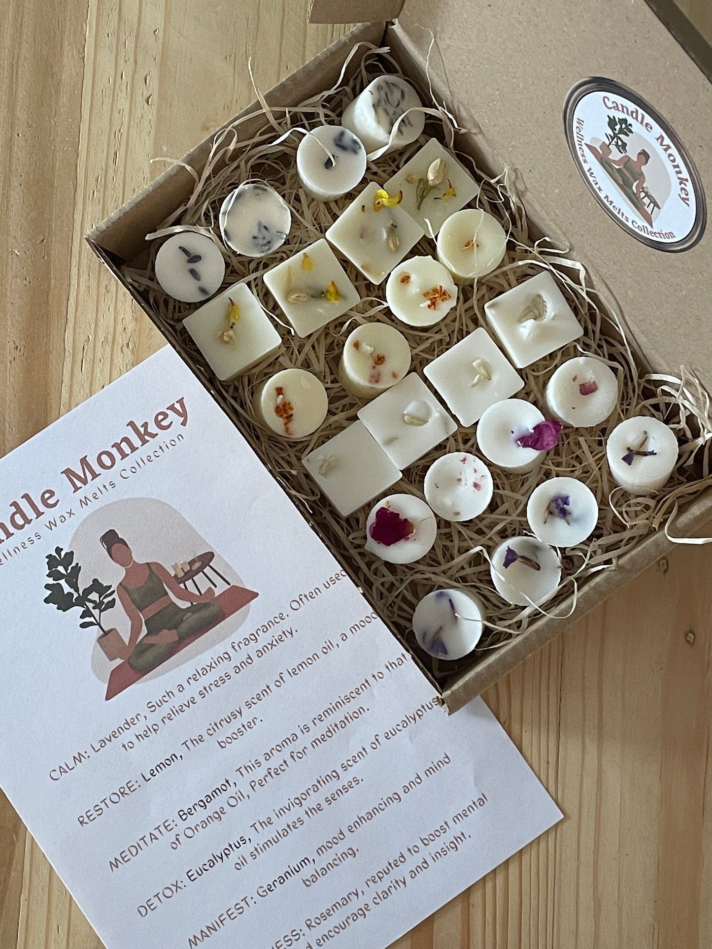 Wellness Collection Wachsschmelzer-Geschenkset, 16 Wachsschmelzen oder 24 Wachsschmelzen. Reine ätherische Öle und Pflanzenstoffe. Kostenloser Versand innerhalb Großbritanniens