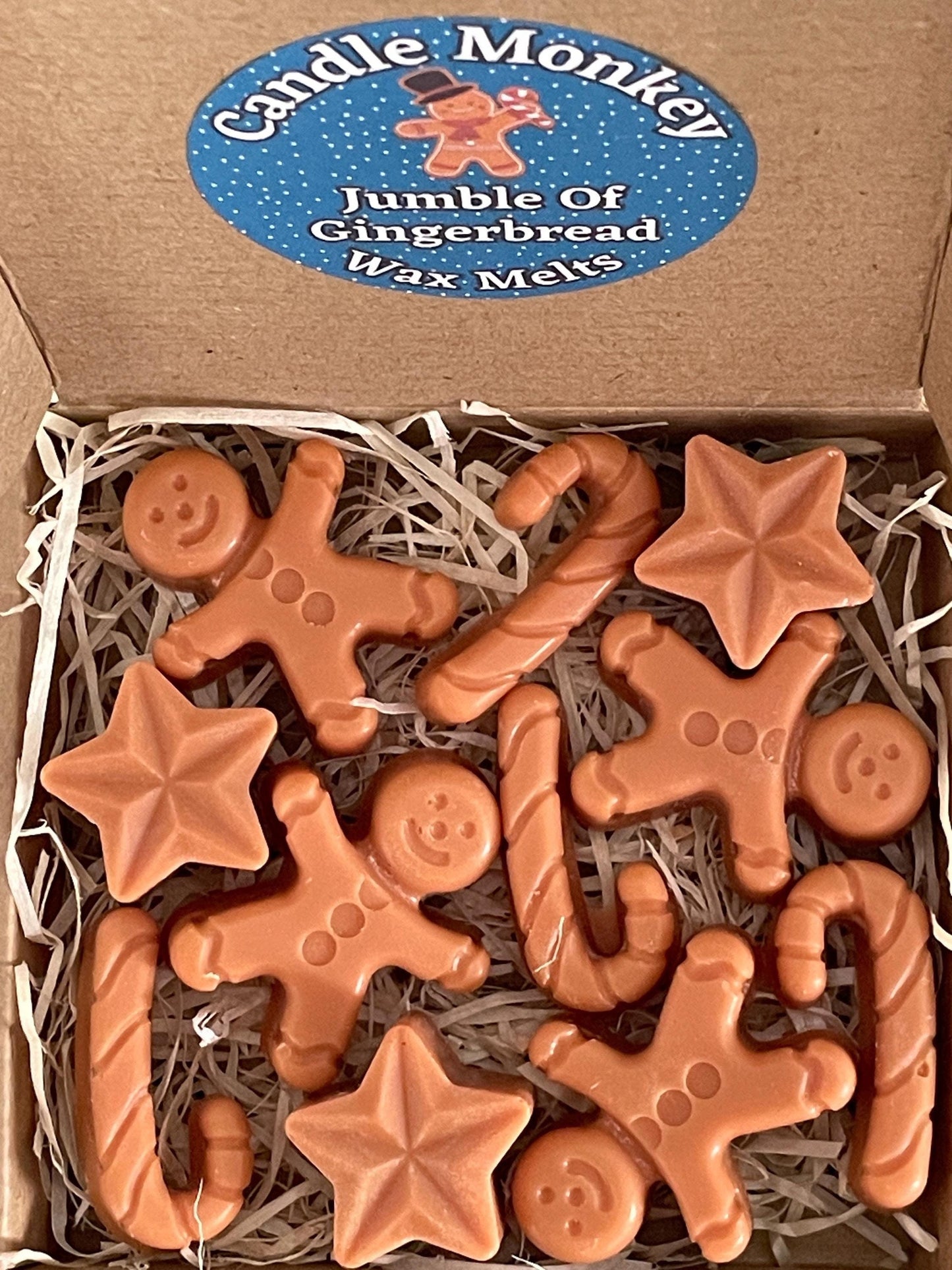 Jumble of Gingerbread People Classic Gingerbread or Pumpkin Spice Latte Super highly scented Soy Blend Wax Melts Free UK Post