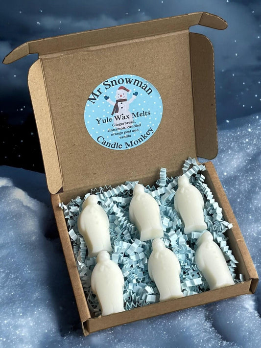 Homemade Mr Snowman Christmas 6 Wax Melts Set in Gift Box Free uk Post