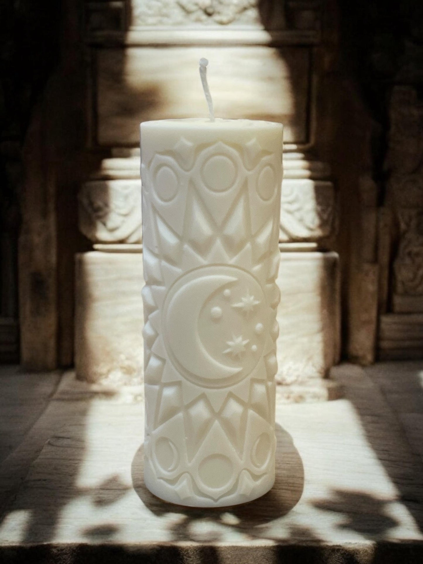 Winter Solstice Sun And Moon Phases Candle Made To Order In Choice of Colour & Fragrance or Essential Oils Free UK Post