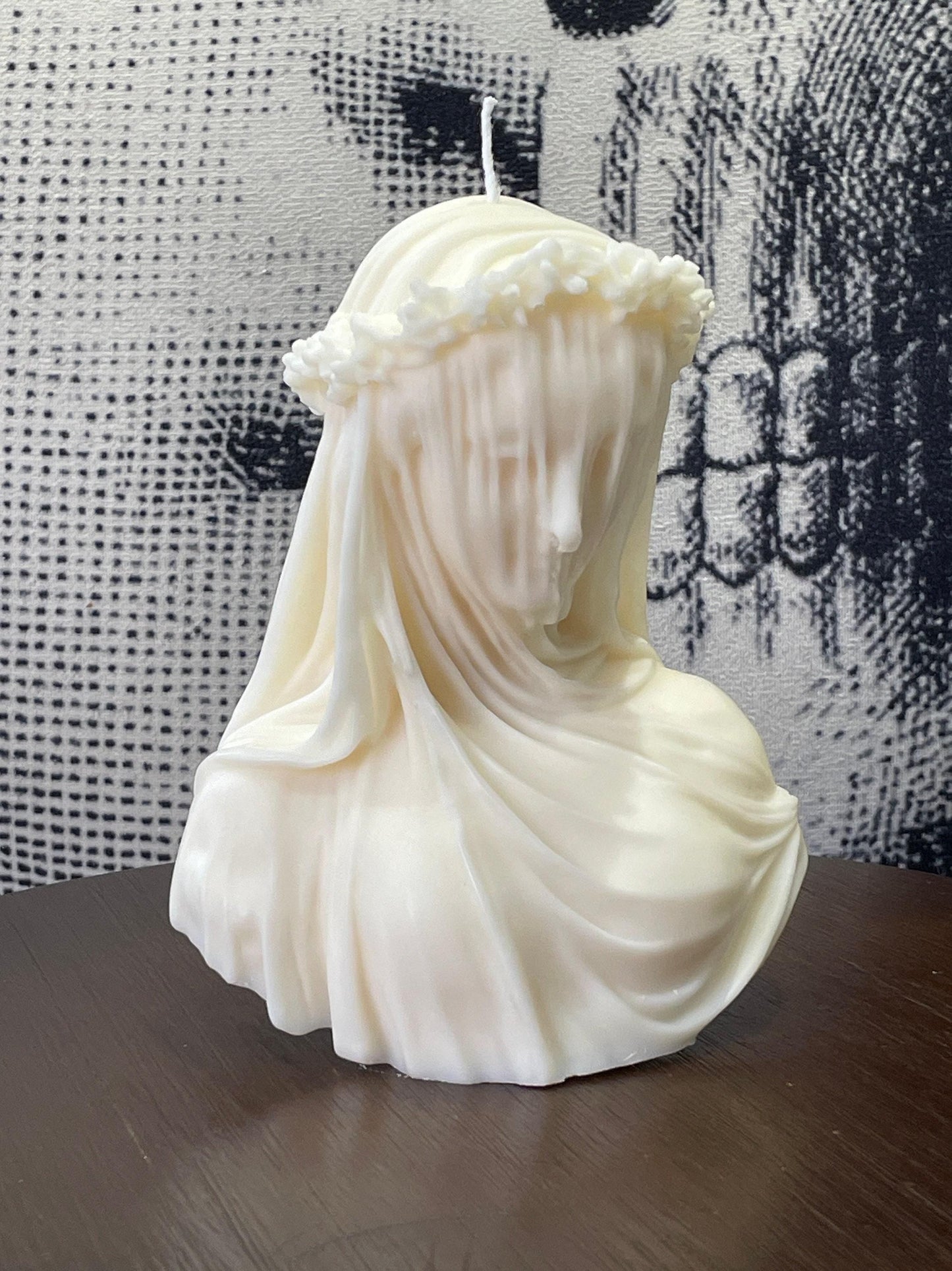 Mausoleum Collection- Large Veiled Lady Sculpture Handmade Candle to order 70 Scents Free UK Post