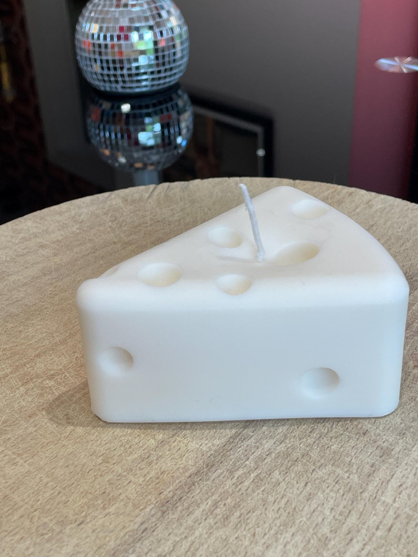 Hand Made Cheesy Gift Holey Cheese Soy Blend Candle Free Post To UK