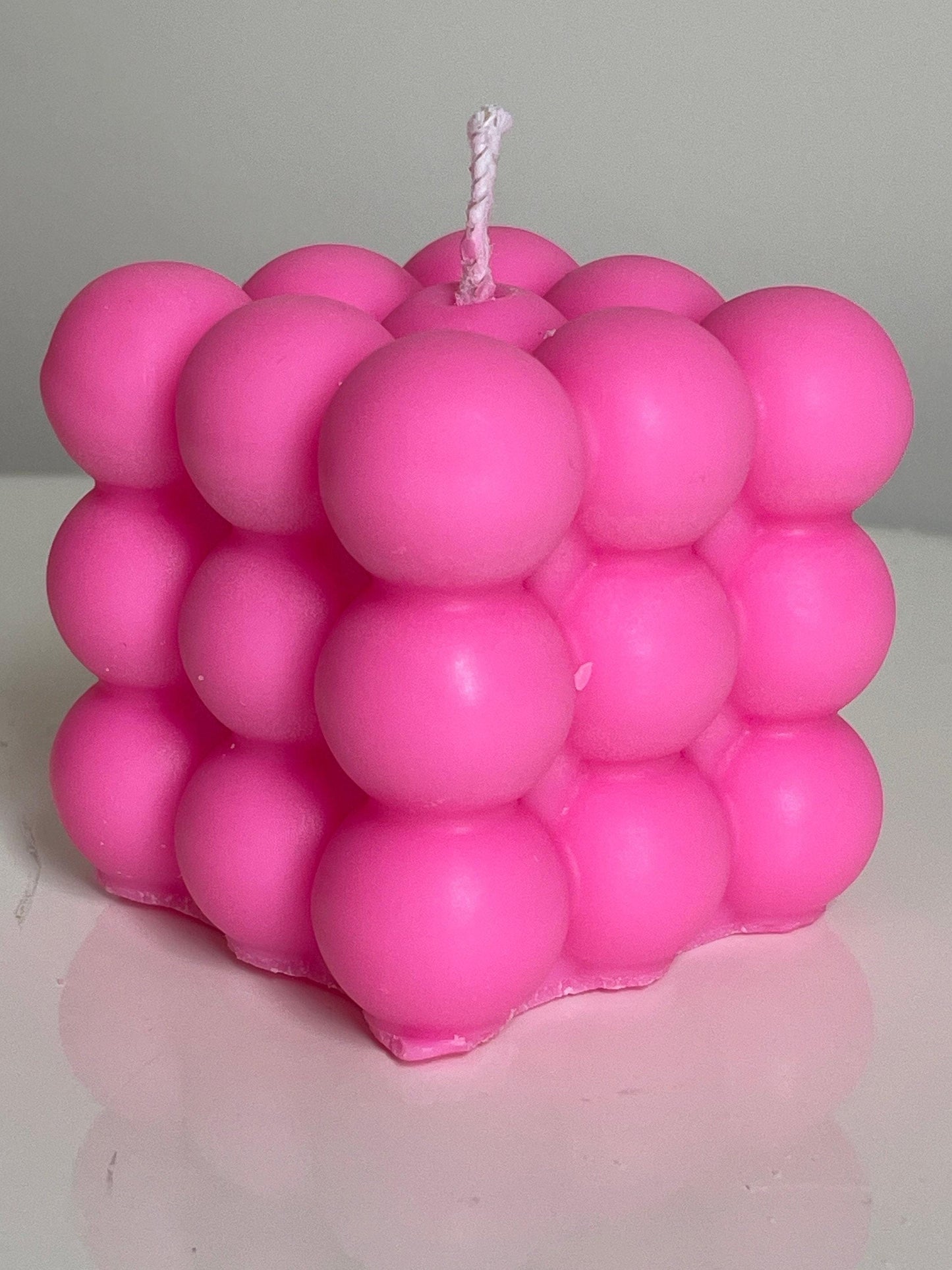 Hand Made Bubble Cube Soy Candle Bespoke Scent Hot Pink Free Post To UK