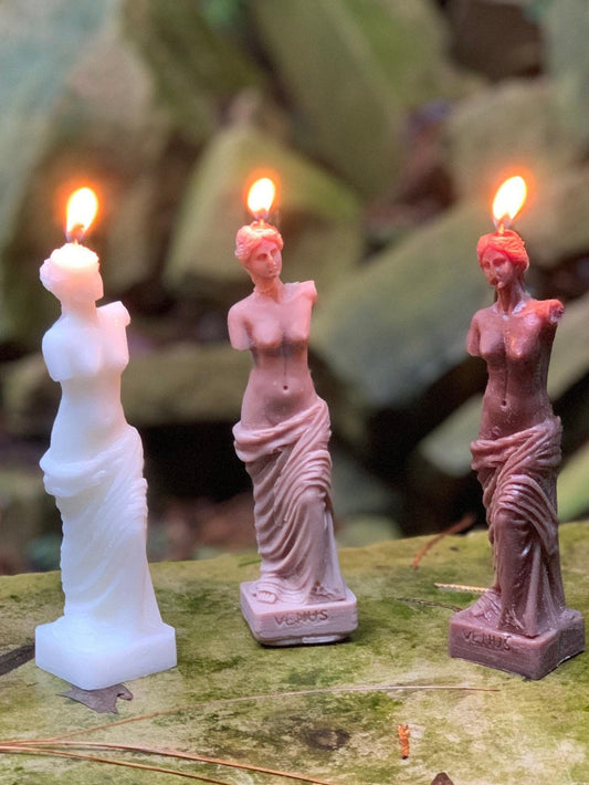 Mocha Venus De Milo Roman Goddess Hand Crafted Candle: 100 Scents, Soy Blend, Natural Cotton Wick. Free UK Postage.