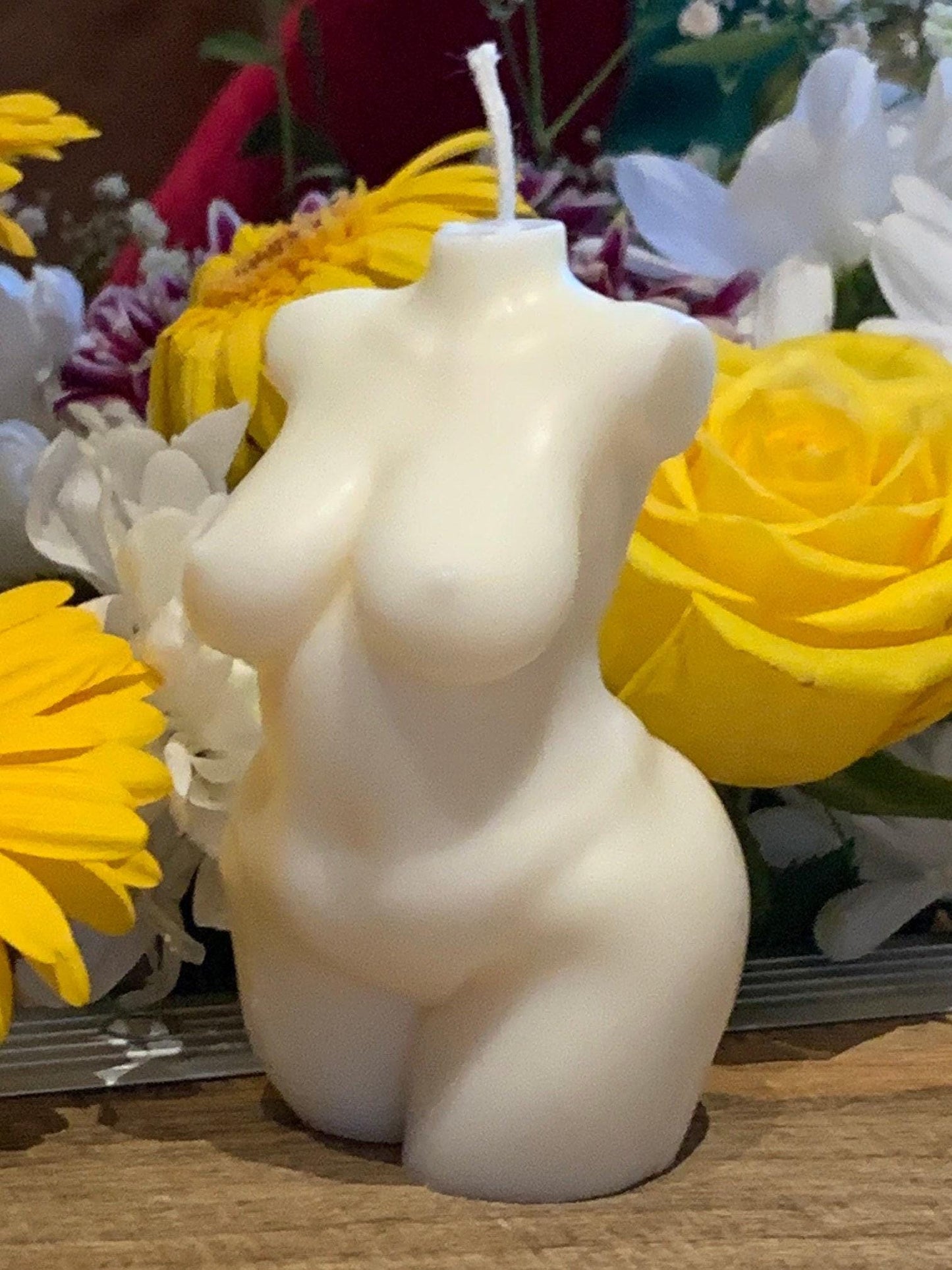 Rubens Hélène Ivory Hand Made Curvy Body Torso Natural Beauty Figure Art Sculpture Natural Goddess Soy Candle Bespoke Scent Free UK Post