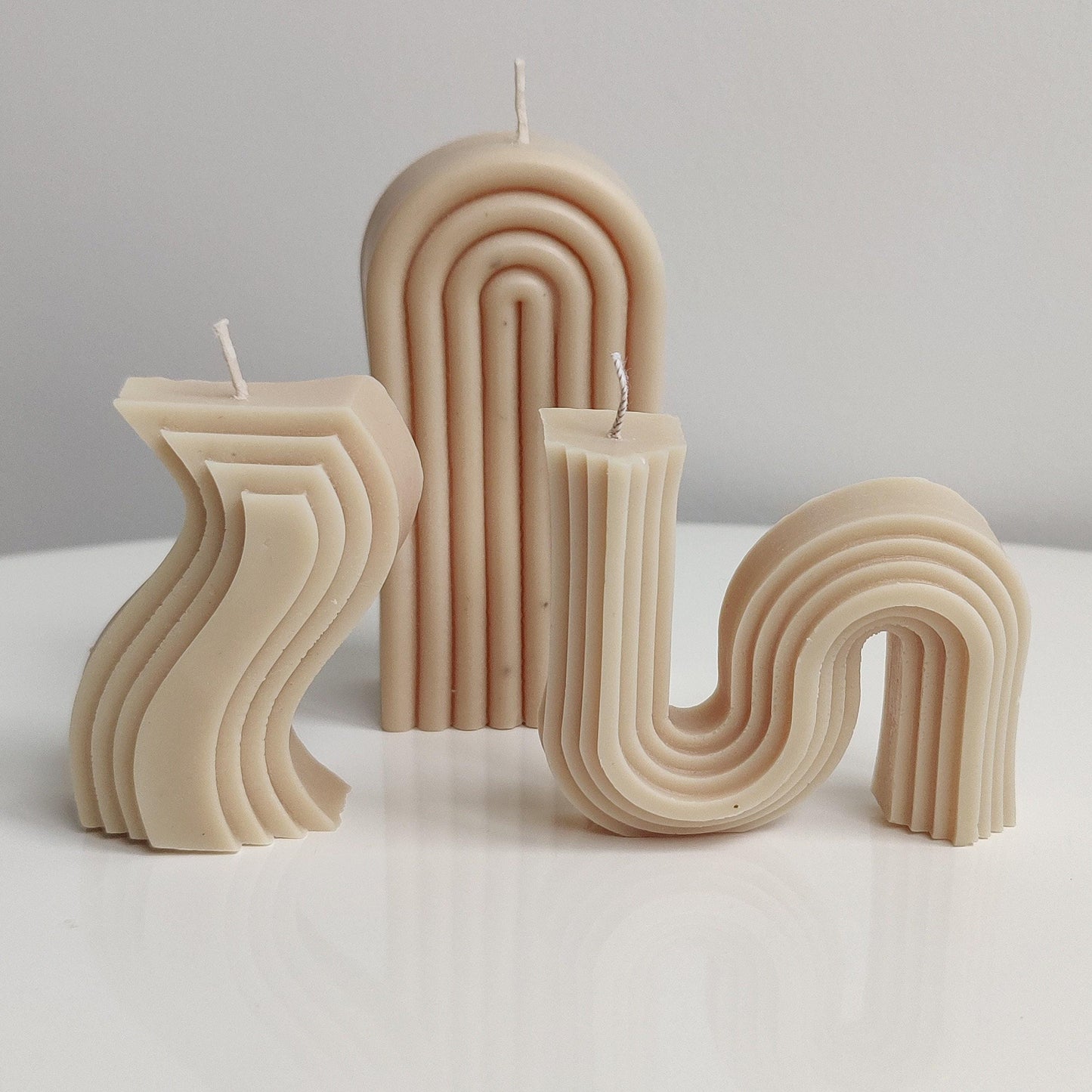 Trio Of Retro Mid Century Style Curvy Candles In A Choice Of Gorgeous Fragrances or Essential Oils. Handmade In Leicestershire Free UK Post