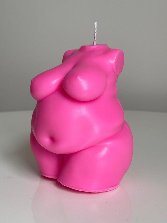 Hand Made Barbie Pink Sculpture Human Nude Max Curve Voluptuous Lady Sexy Candle 70 Gorgeous Scents Free UK Post