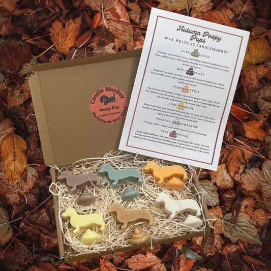 Poopy Pups - Autumn Collection Dachshund Sausage Dogs Wax Melts Festive Fall Scents Free UK Post