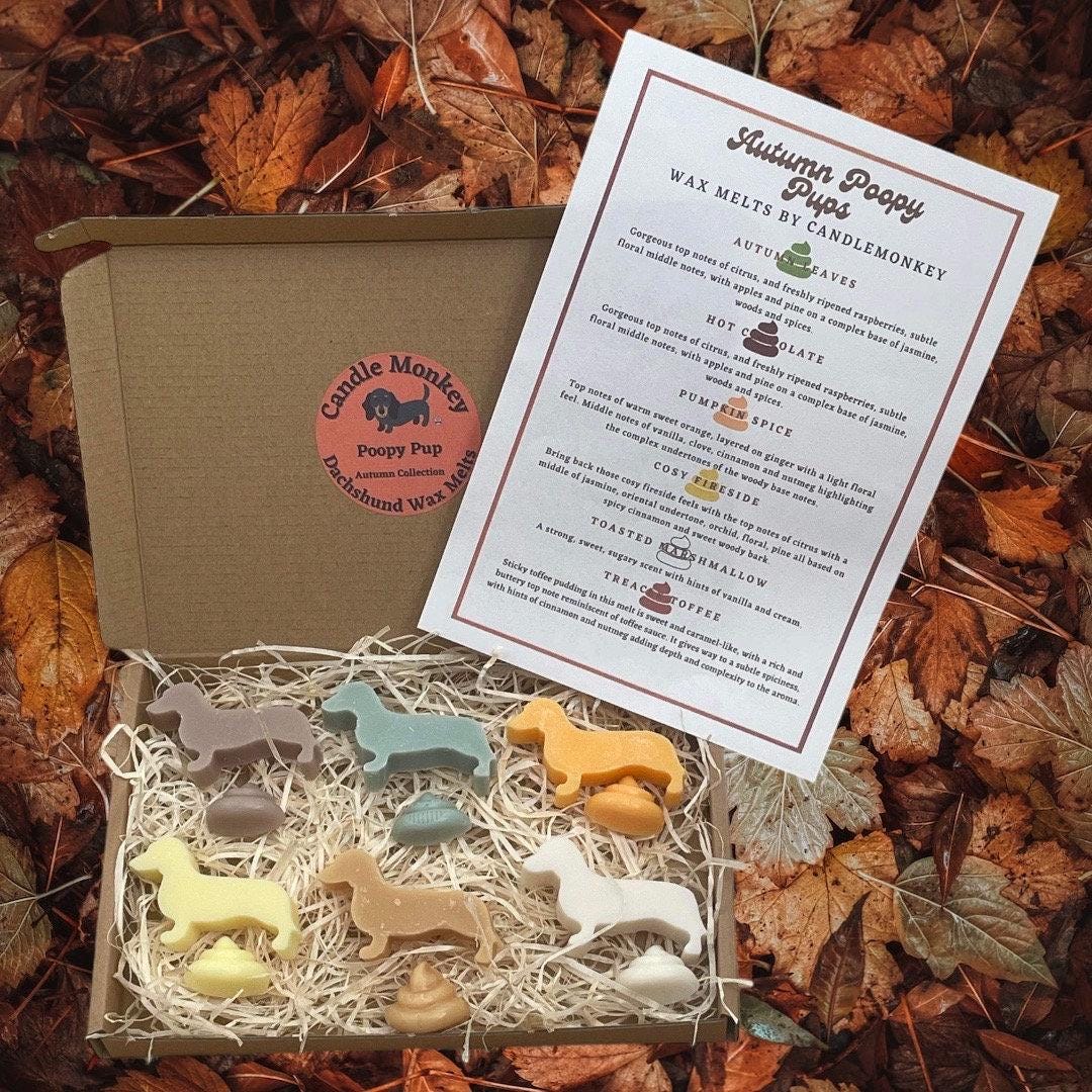 Poopy Pups - Autumn Collection Dachshund Sausage Dogs Wax Melts Festive Fall Scents Free UK Post