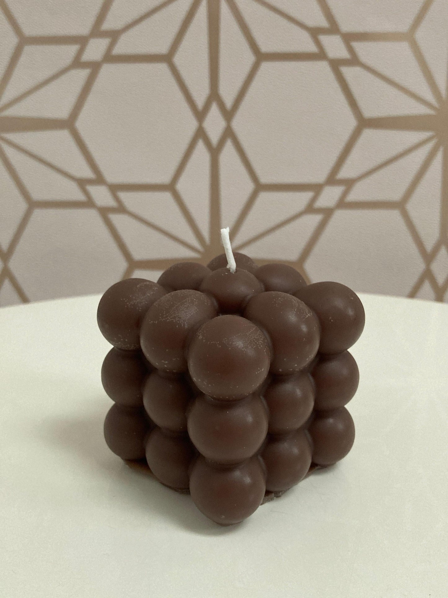 Purple 6cm Soy Blend Bubble Cube Candle, Hand-Poured And Infused with Your Dream Scent. Free UK Postage.