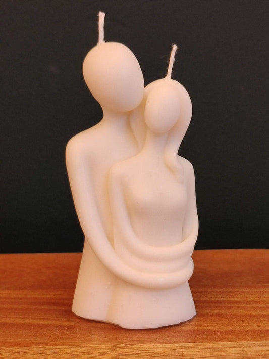 Handmade Romantic Wedding Couple Girlfriend / Boyfriend Sculpture Natural Soy Wax Candle Choice of Colour & Fragrance. Free UK Post