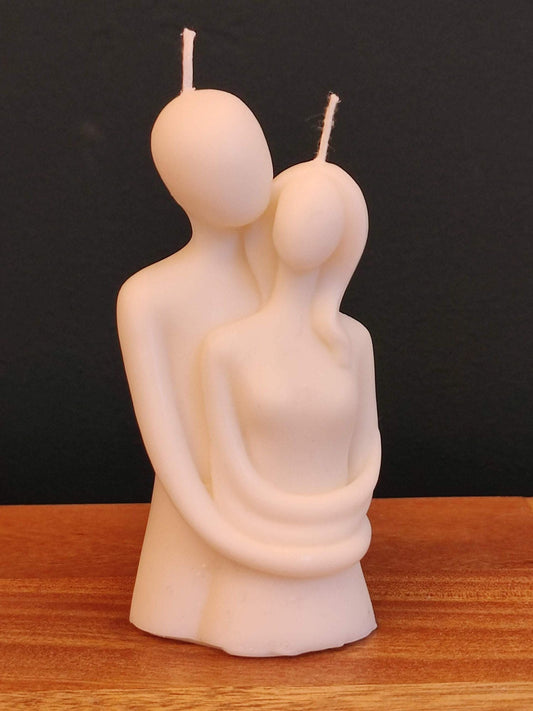 Ivory Handmade Romantic Wedding Couple Girlfriend / Boyfriend Sculpture Natural Soy Wax Candle Malone Fragrances & Choice of Colour. Free UK Post