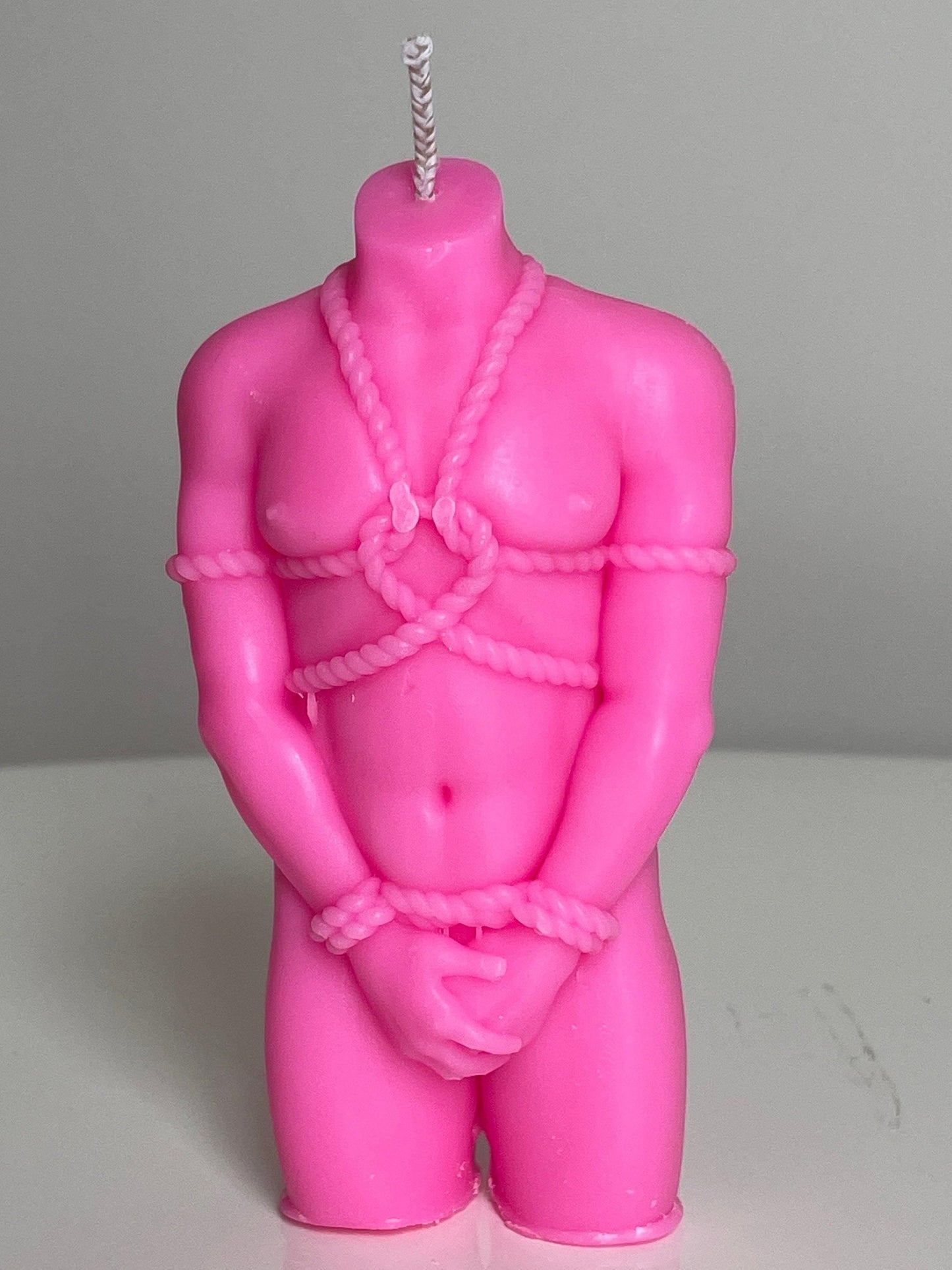 Man Bondage Shibari God Male Hot Pink Neon Soy Wax Candle In A Huge Choice Of Fragrances Handmade in Leicestershire Free UK Post