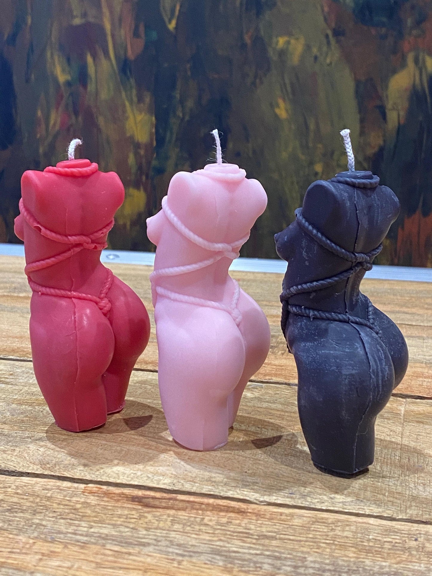 Bondage Shibari Goddess Candle: Any Colour You Crave, 100 Seductive Scents, Soy/Beeswax, Natural Wick, Eco Packaging.