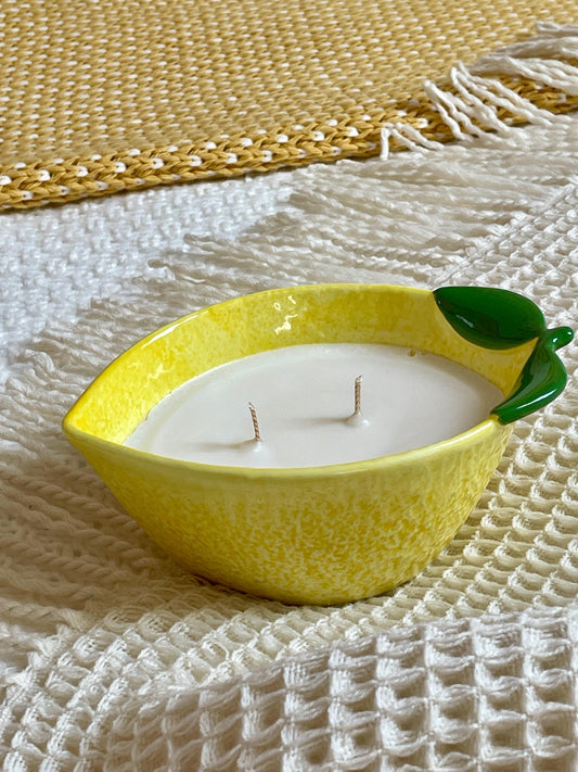 Handmade Sicilian Lemons Essential Oil Soy Wax Candle Eco Friendly Packaging Free UK Post